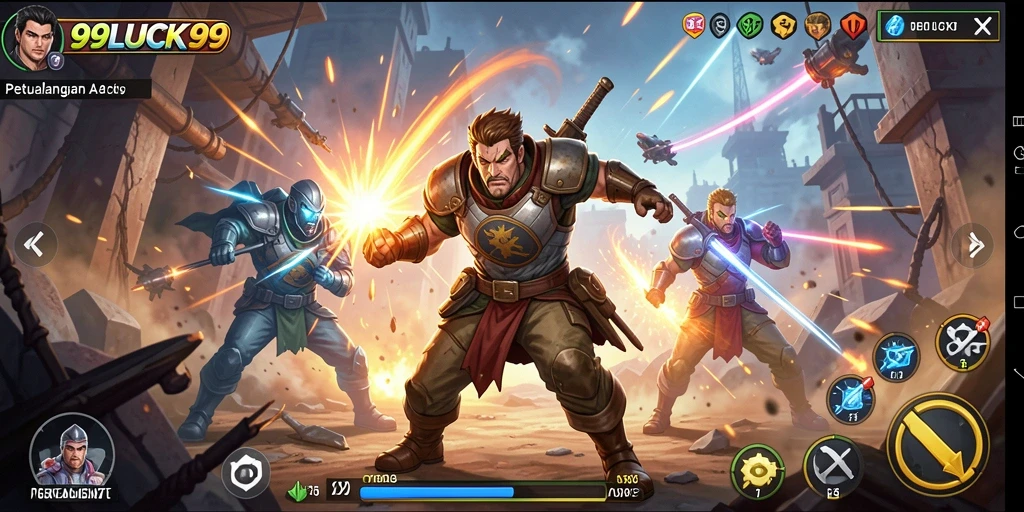 Screenshot gameplay mendebarkan dari 99LUCK99 saat bertarung melawan musuh.