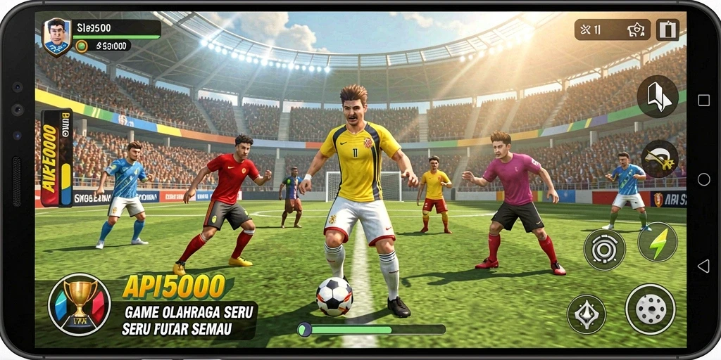 Tampilan gameplay API5000 yang mendebarkan dalam aksi olahraga.