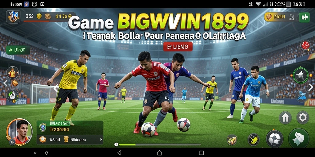 Screenshot menunjukkan permainan sepak bola yang intens dalam BIGWIN189.
