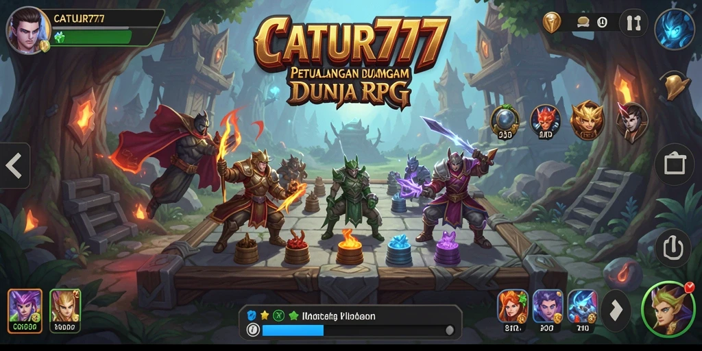 Tampilan gameplay <strong>CATUR777</strong> yang menakjubkan dengan pertarungan strategis.