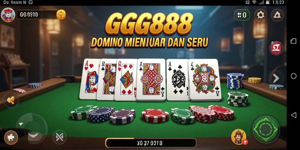 Tampilan gameplay seru di GGG888 permainan Domino.