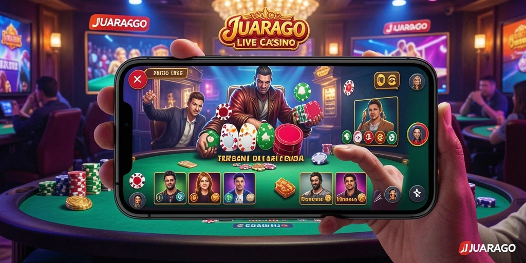 Tampilan gameplay Live Casino JUARAGO yang mendebarkan dan interaktif.