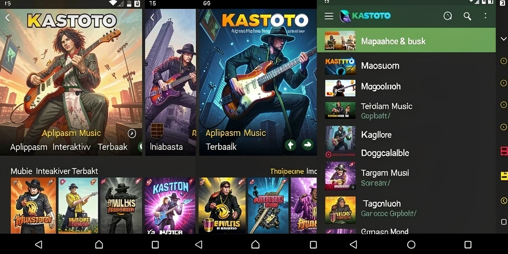 Gameplay KASTOTO yang menampilkan alat musik interaktif.