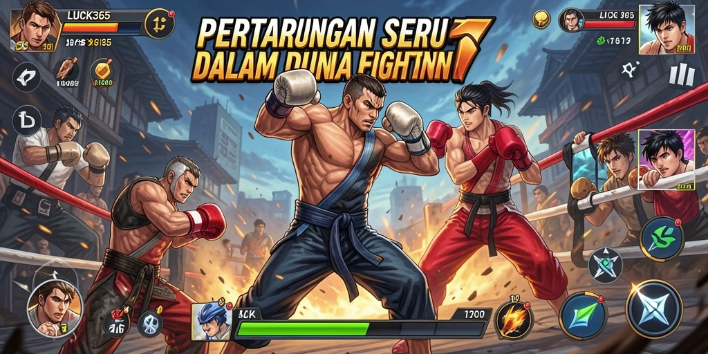 Tangkapan layar gameplay menampilkan pertarungan intens di LUCK365.