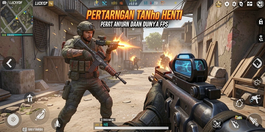 Screenshot gameplay LUCKYDF yang penuh aksi dan intensitas.