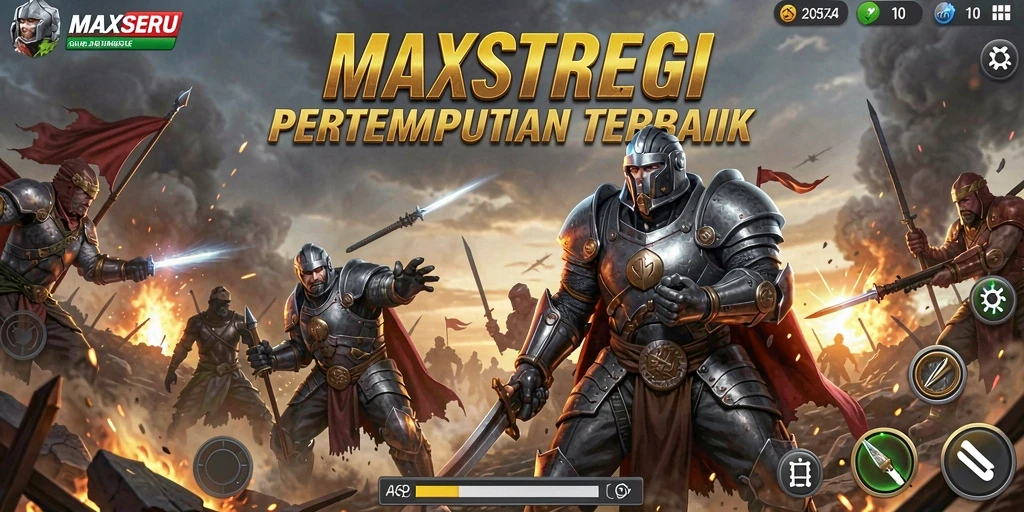 Tampilan gameplay seru dari MAXSERU dengan strategi yang memikat.