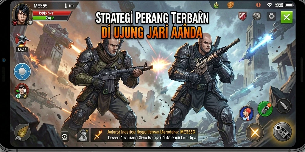 Tampilan menarik dalam gameplay strategi ME355 yang mendebarkan.