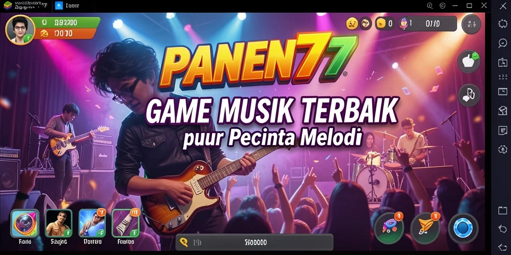 Screenshot gameplay PANEN77 menampilkan momen seru saat bermain musik.