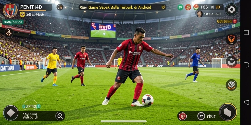 Screenshot bermain PENITI4D dengan aksi sepak bola yang mendebarkan.