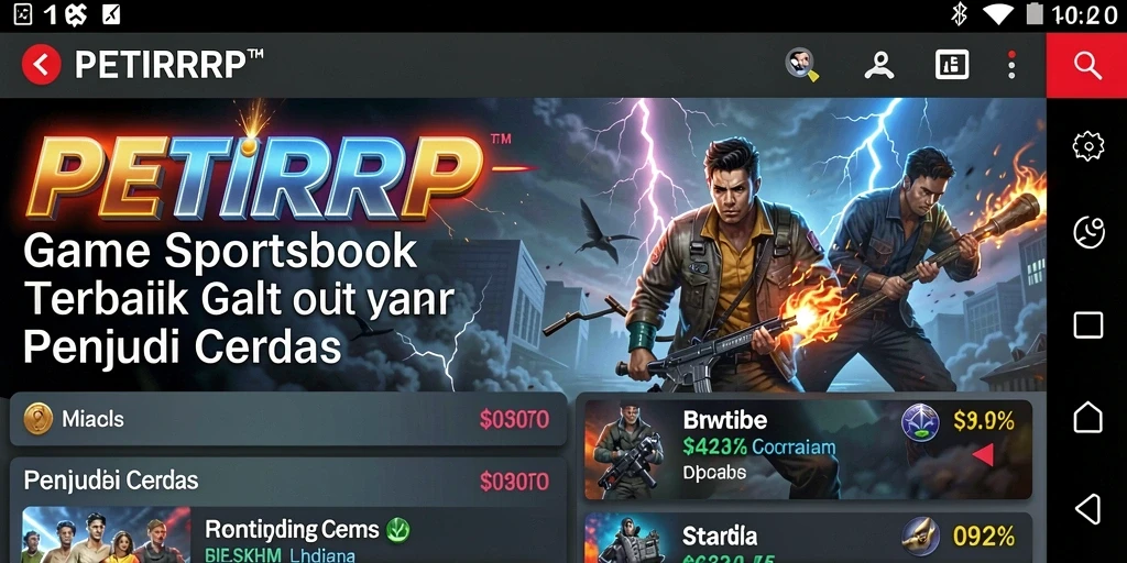 Screenshot gameplay PETIRRP menampilkan pilihan taruhan olahraga yang menarik.