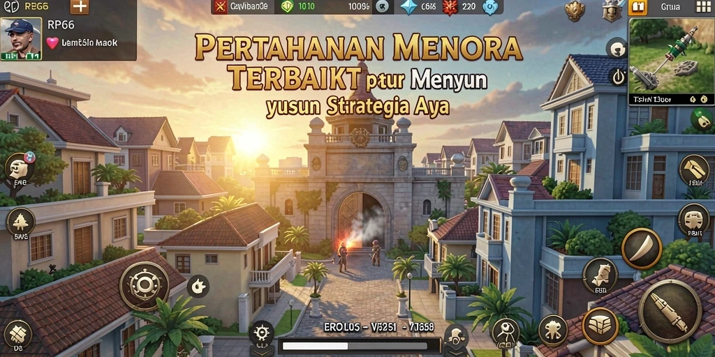 Tangkapan layar gameplay RP66 menampilkan pertahanan menara yang strategis.