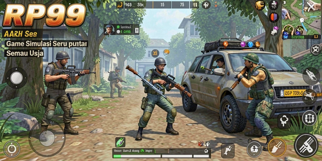 Tampilan screenshot RP99 yang menunjukkan gameplay simulasi yang mendalam.